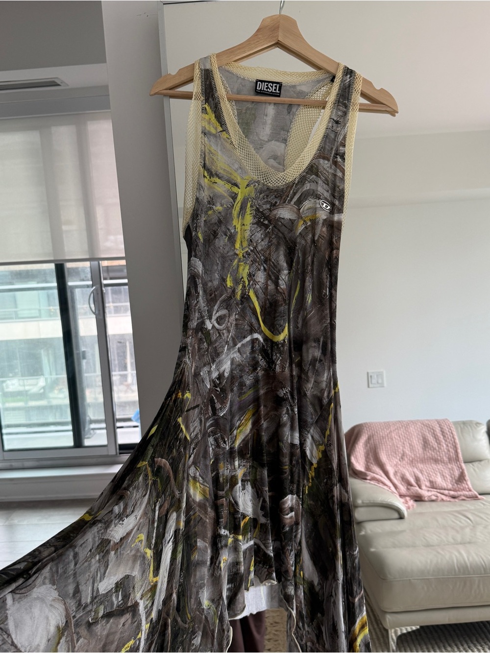 Diesel Print & Mesh Dress